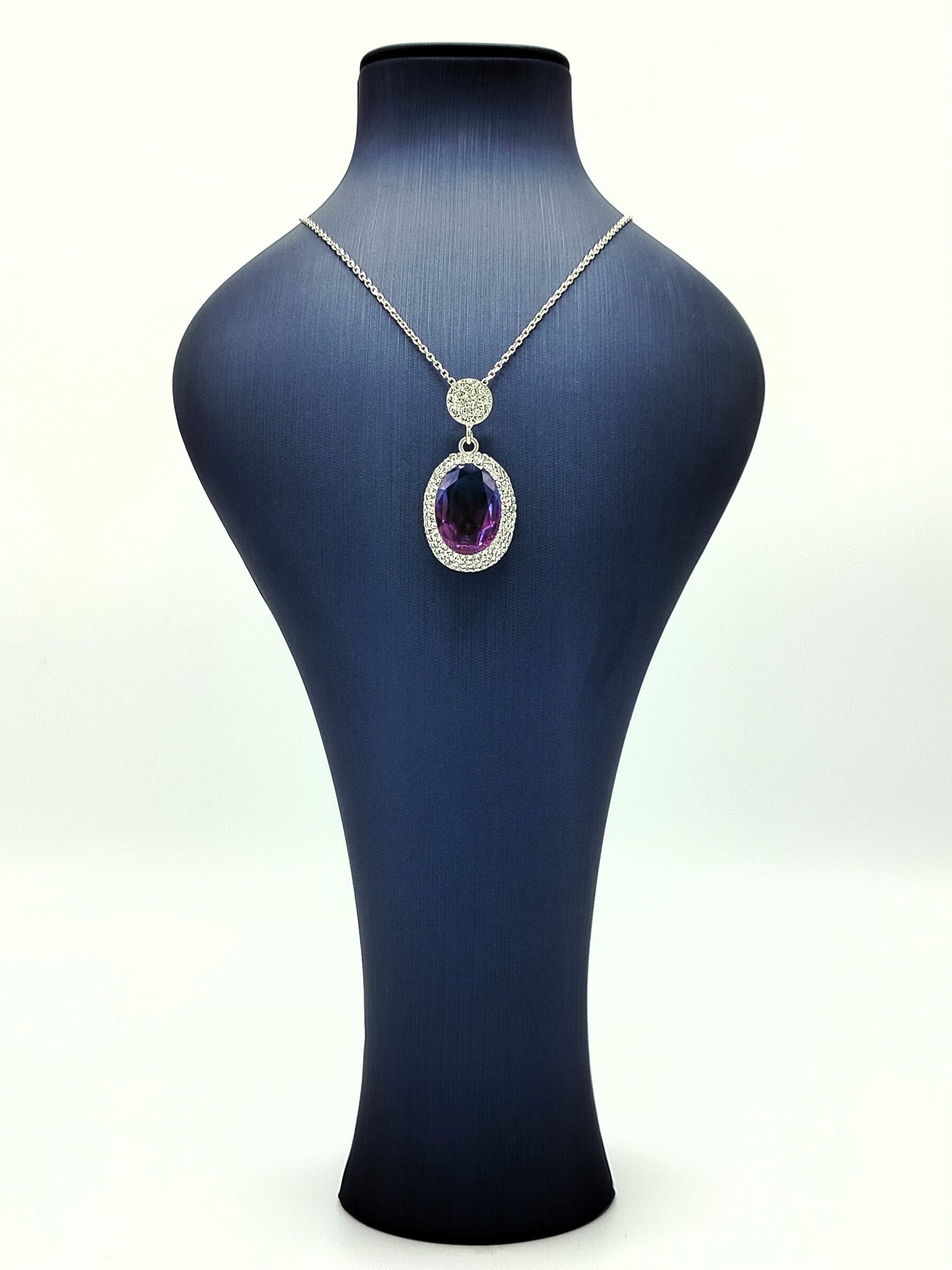 Luxurious Amethyst Purple Gold-Plated Silver Jewelry Set