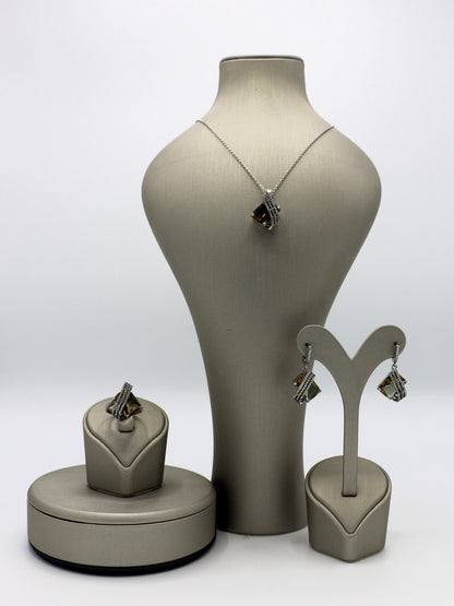 Sultanite Radiance: Silver Jewelry Set