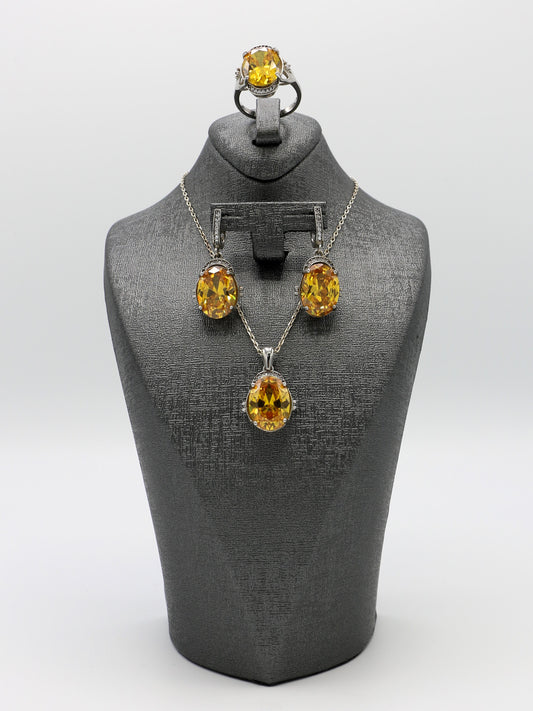 Golden Radiance Citrine Jewelry Set