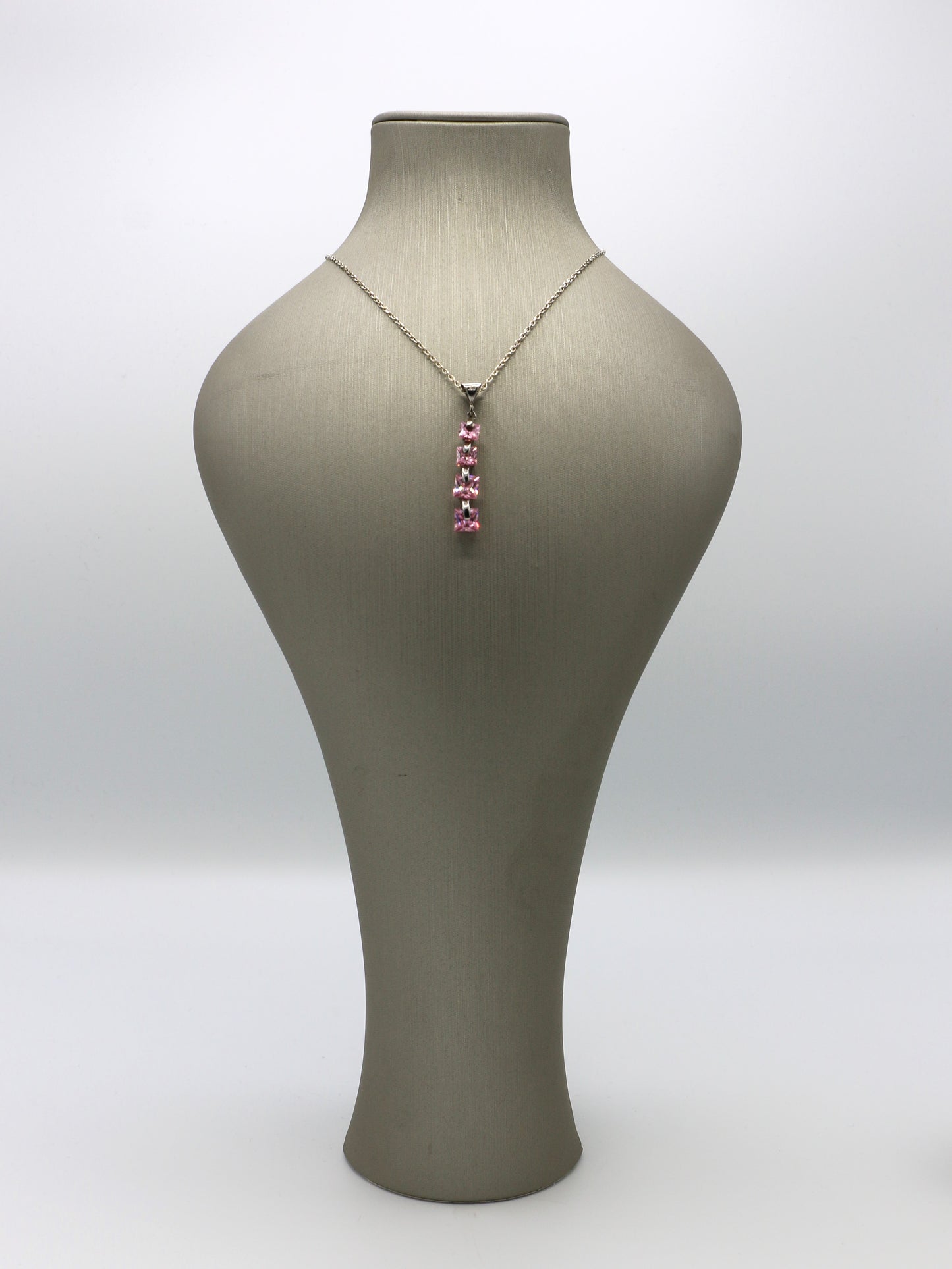 Pink Elegance Silver Jewelry Set