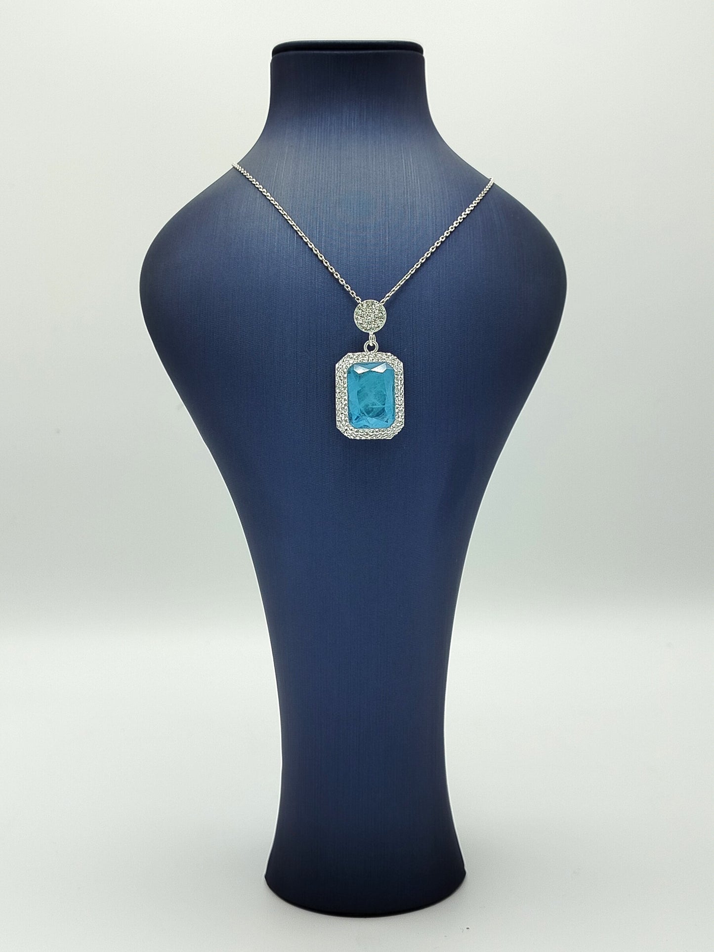 Aqua Elegance Sterling Silver Jewelry Set