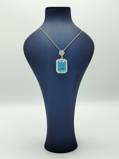 Aqua Elegance Sterling Silver Jewelry Set